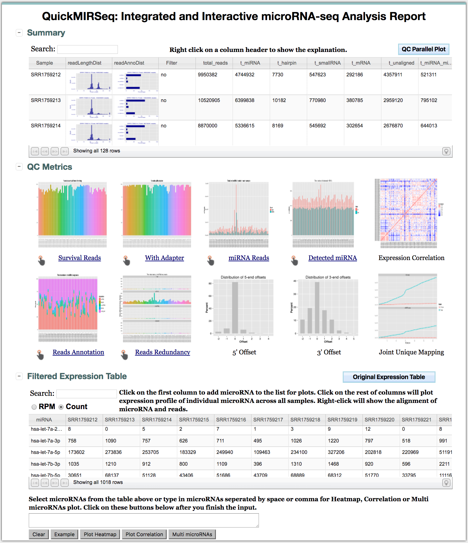 Download web tool or web app QuickMIRSeq