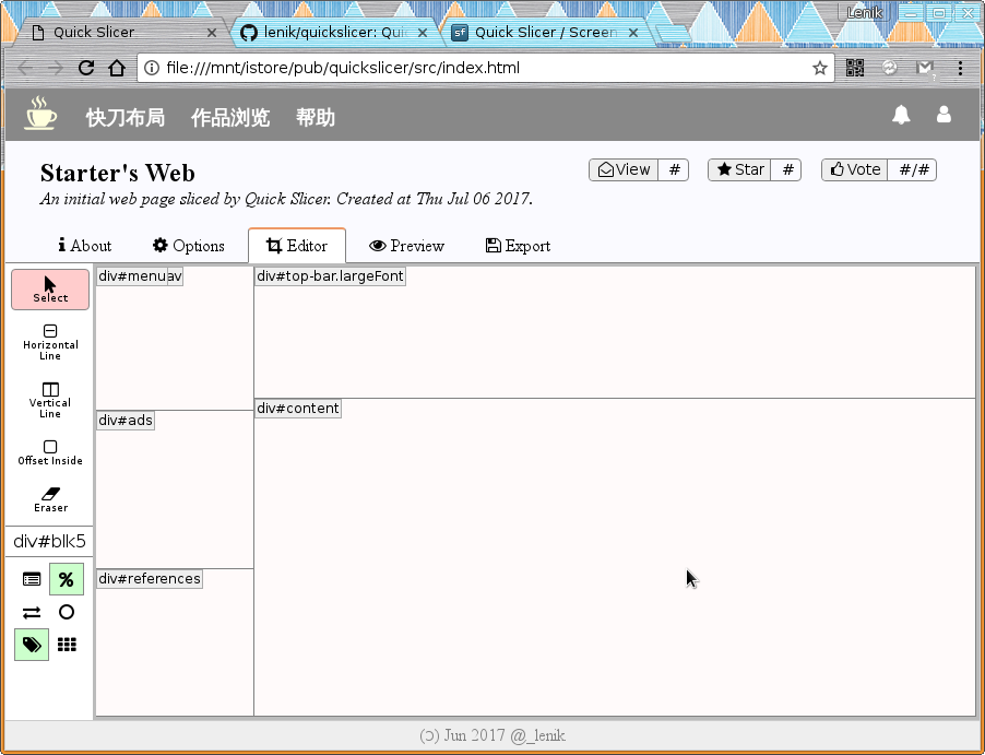 Download web tool or web app Quick Slicer