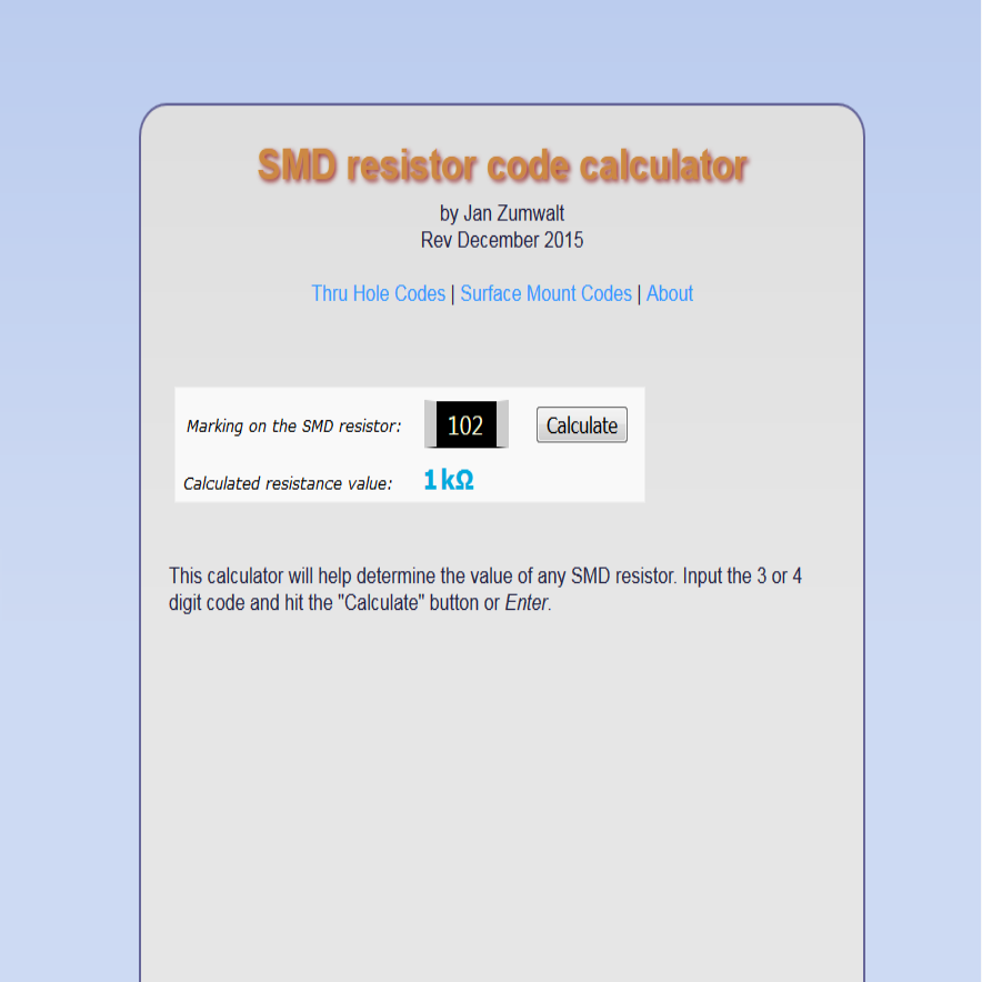 Download web tool or web app Resistor Value Identifier