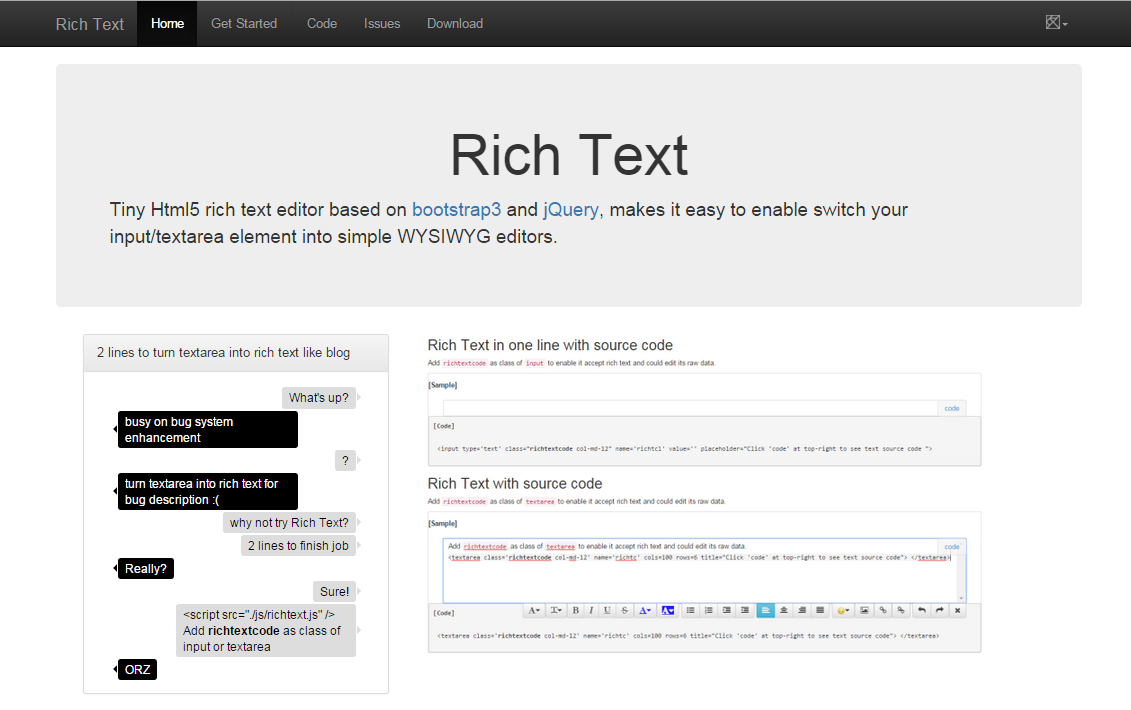 Download web tool or web app richtext