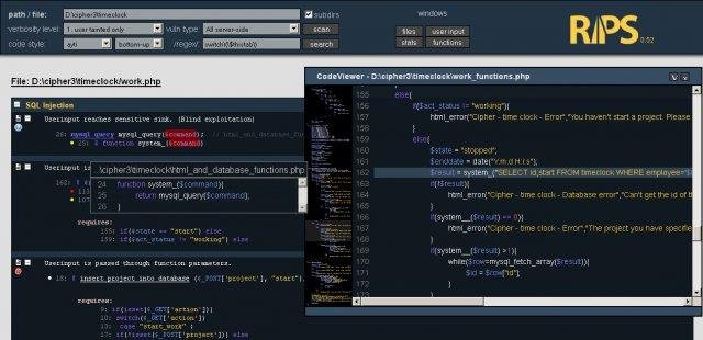 Download web tool or web app RIPS - PHP Security Analysis