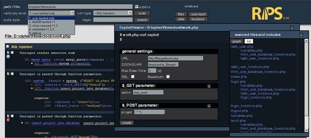 Download web tool or web app RIPS - PHP Security Analysis