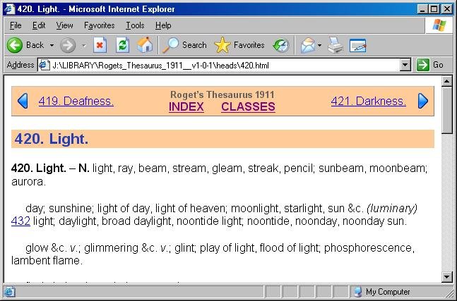 Download web tool or web app Rogets Thesaurus 1911