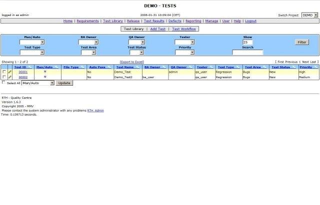 Download web tool or web app RTH - Requirements and Testing Hub