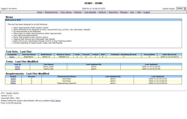 Download web tool or web app RTH - Requirements and Testing Hub