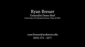 Free download Ryan Breuer January 2019 Demo Reel video and edit with RedcoolMedia movie maker MovieStudio video editor online and AudioStudio audio editor onlin