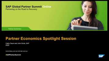 Free download SAP Event GPS Online Partner Economics Track Trailer video and edit with RedcoolMedia movie maker MovieStudio video editor online and AudioStudio audio editor onlin