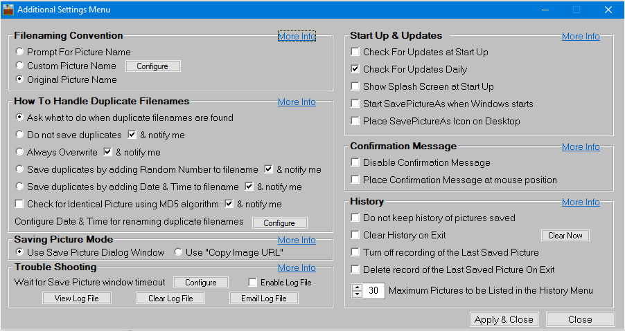 Download web tool or web app SavePictureAs