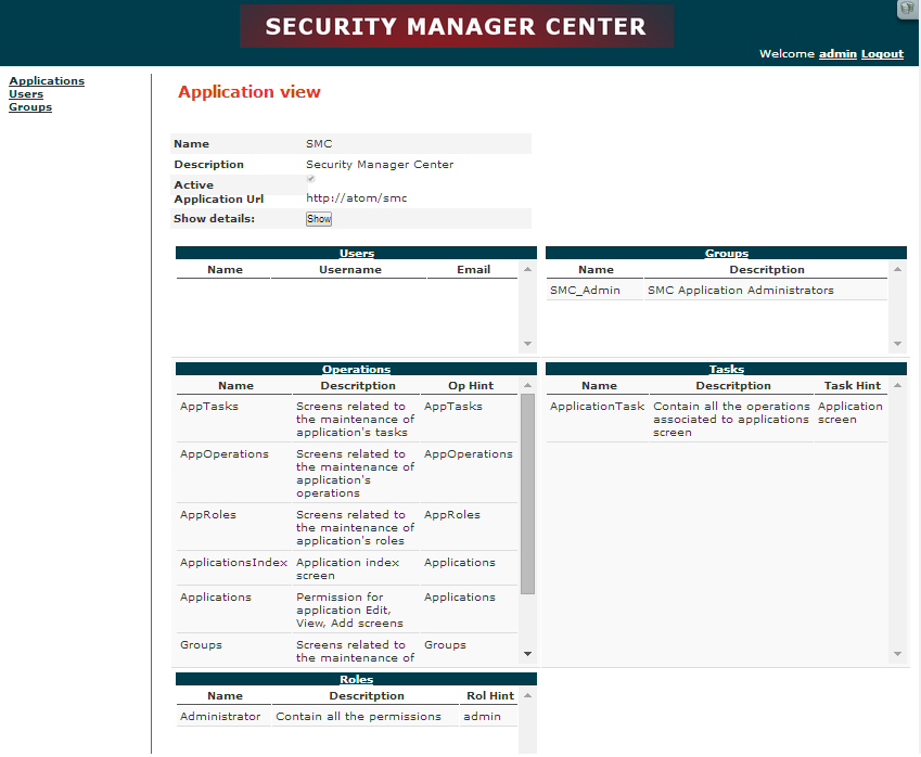 Download web tool or web app SecurityManager