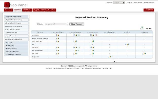 Download web tool or web app SEO Panel - A control panel for SEO