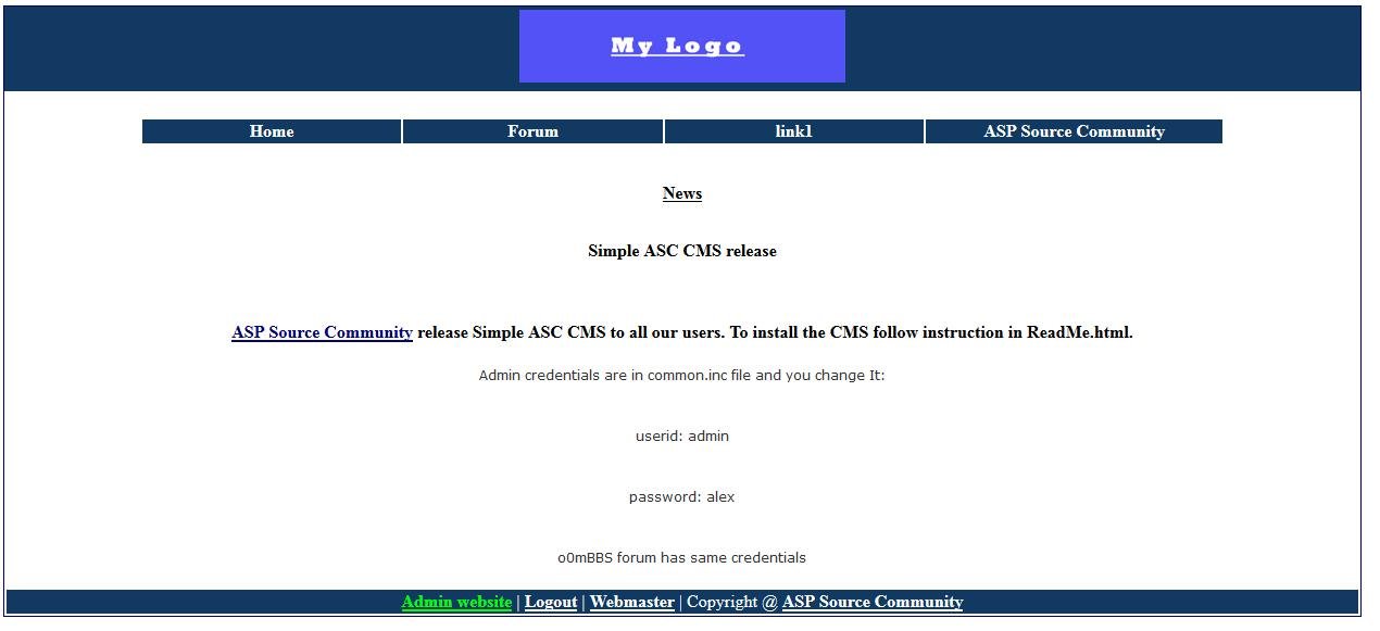 Download web tool or web app Simple ASC CMS