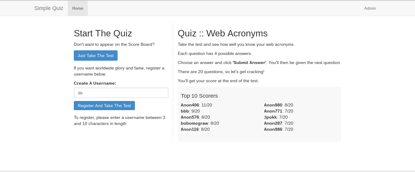 Download web tool or web app simple-quiz