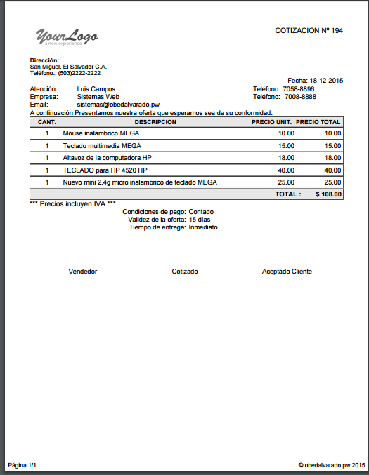 Download web tool or web app Sistema de cotizaciones