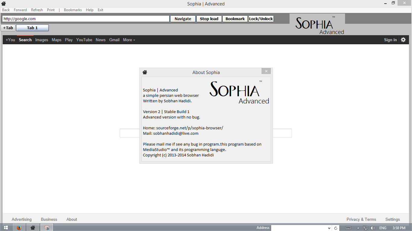 Download web tool or web app Sophia Browser