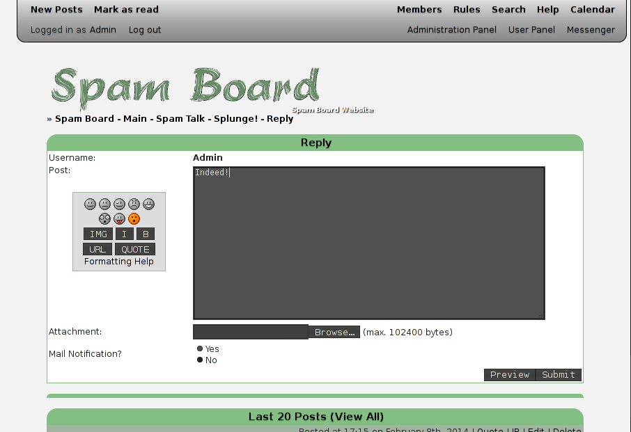 Download web tool or web app Spam Board