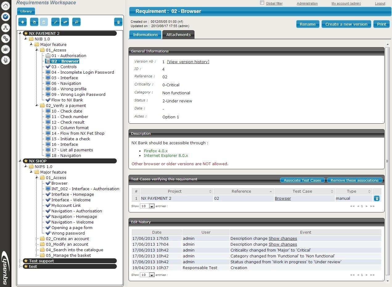 Download web tool or web app Squash TM