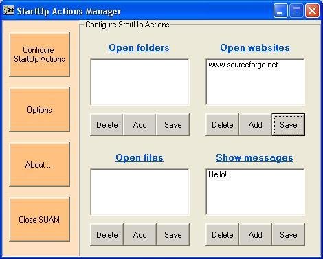 Download web tool or web app StartUp Actions Manager