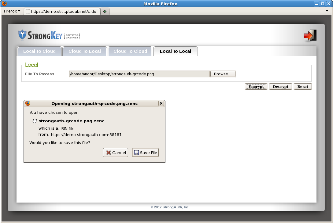 Download web tool or web app StrongKey CryptoCabinet