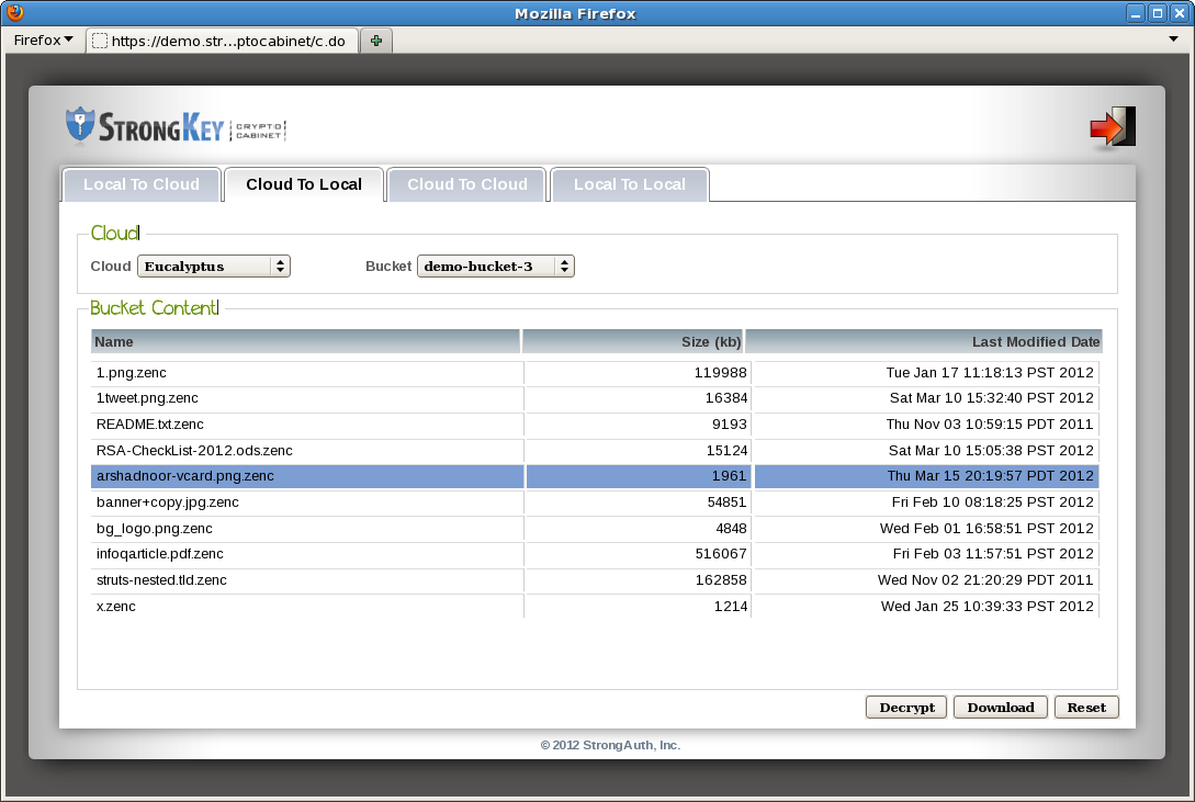 Download web tool or web app StrongKey CryptoCabinet