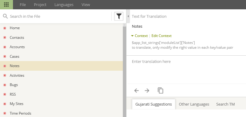 Download web tool or web app SuiteCRM translations