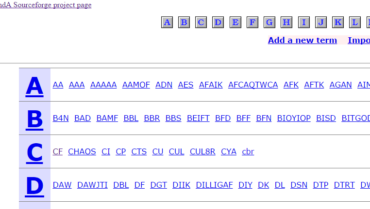 Download web tool or web app Terms and Acronyms