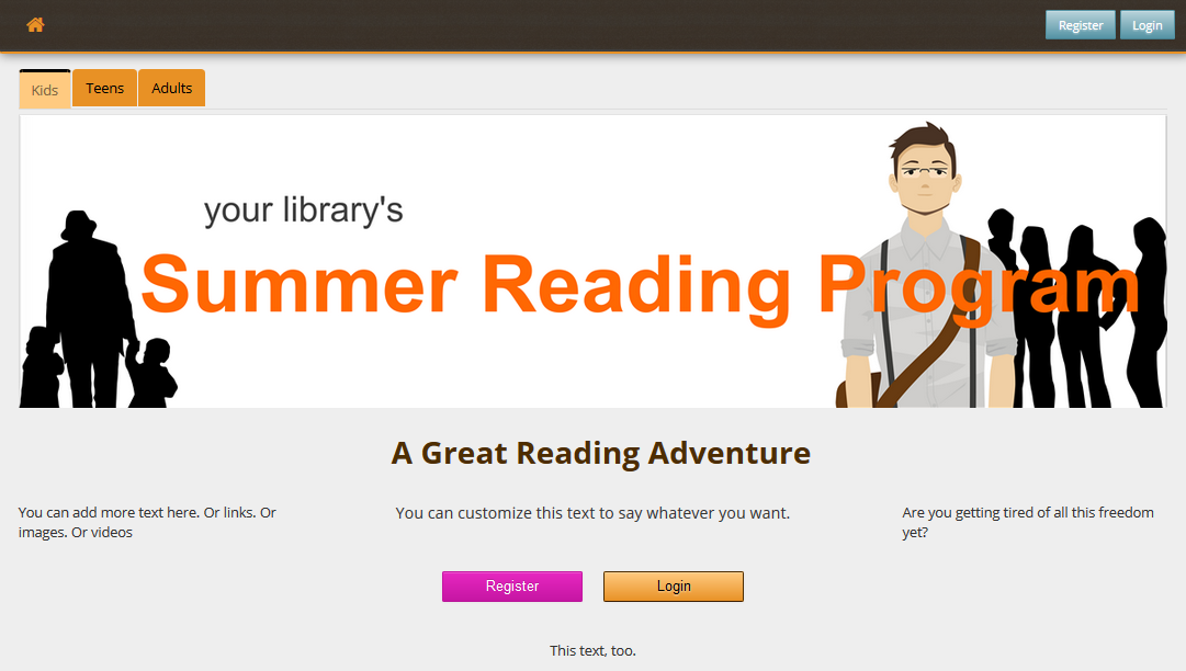 Download web tool or web app The Great Reading Adventure