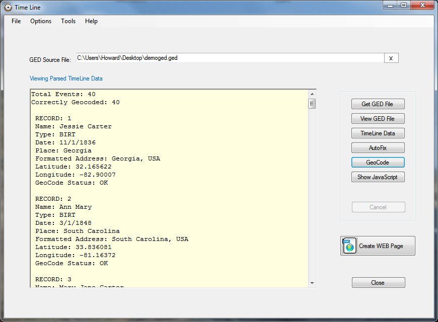 Download web tool or web app time line