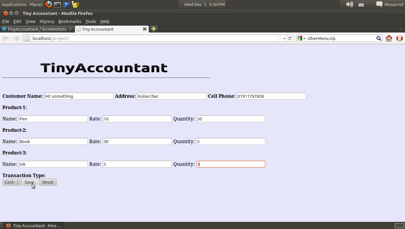 Download web tool or web app TinyAccountant