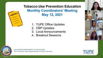 Free download Tobacco-Use Prevention Education Monthly Coordinators Meeting | May 12, 2021 video and edit with RedcoolMedia movie maker MovieStudio video editor online and AudioStudio audio editor onlin