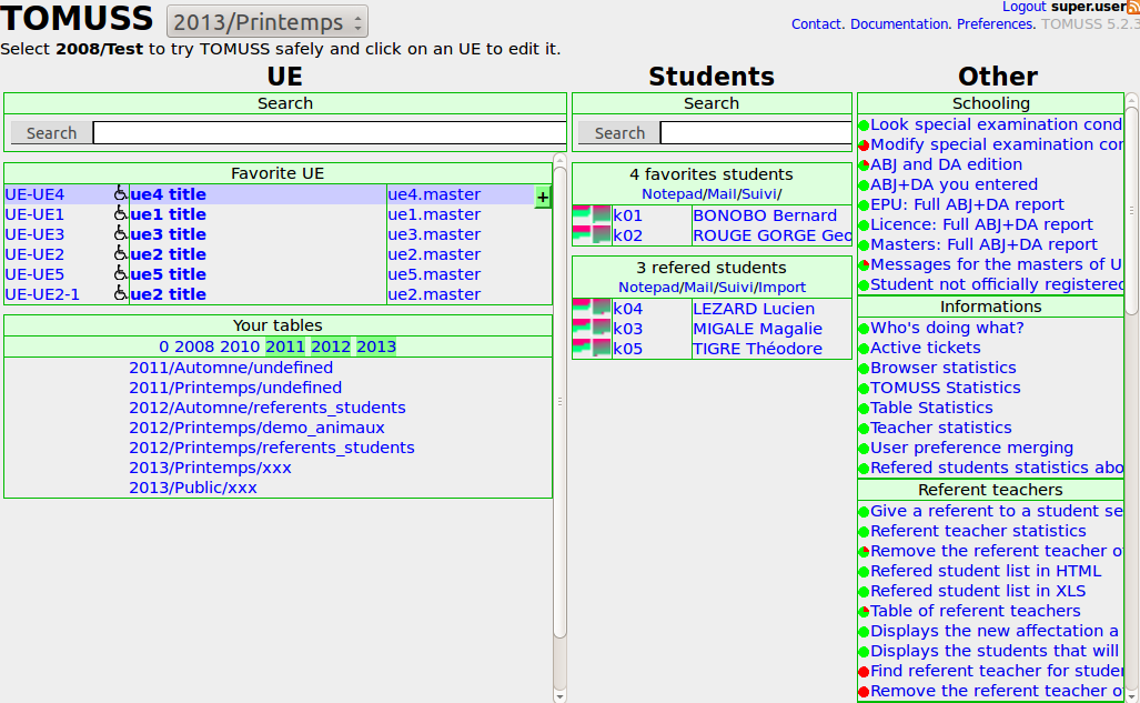 Download web tool or web app TOMUSS