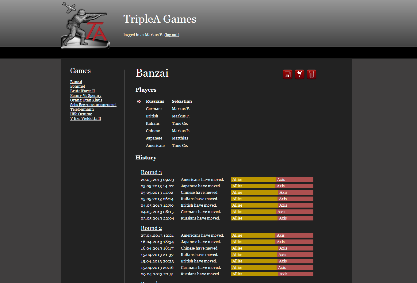 Download web tool or web app TripleA Game Site