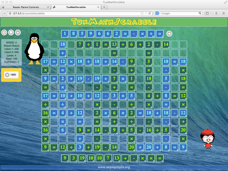 Download web tool or web app Tux Math Scrabble