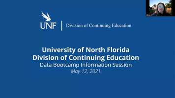 Free download University of North Florida Division of Continuing Education - Data Bootcamp Info Session - May video and edit with RedcoolMedia movie maker MovieStudio video editor online and AudioStudio audio editor onlin