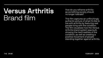 Free download Versus Arthritis Brand Film video and edit with RedcoolMedia movie maker MovieStudio video editor online and AudioStudio audio editor onlin