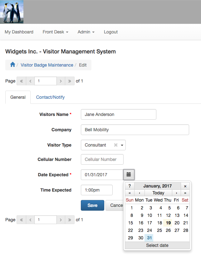 Download web tool or web app Visitor ID Management System