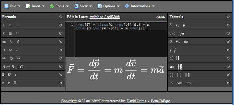 Download web tool or web app VisualMathEditor