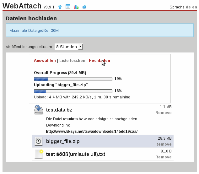 Download web tool or web app webattach