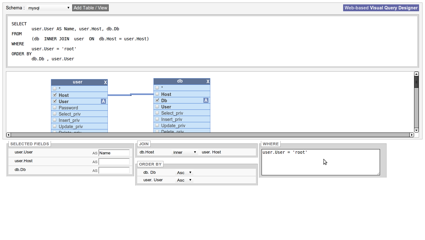 Download web tool or web app Web-based Visual Query Designer