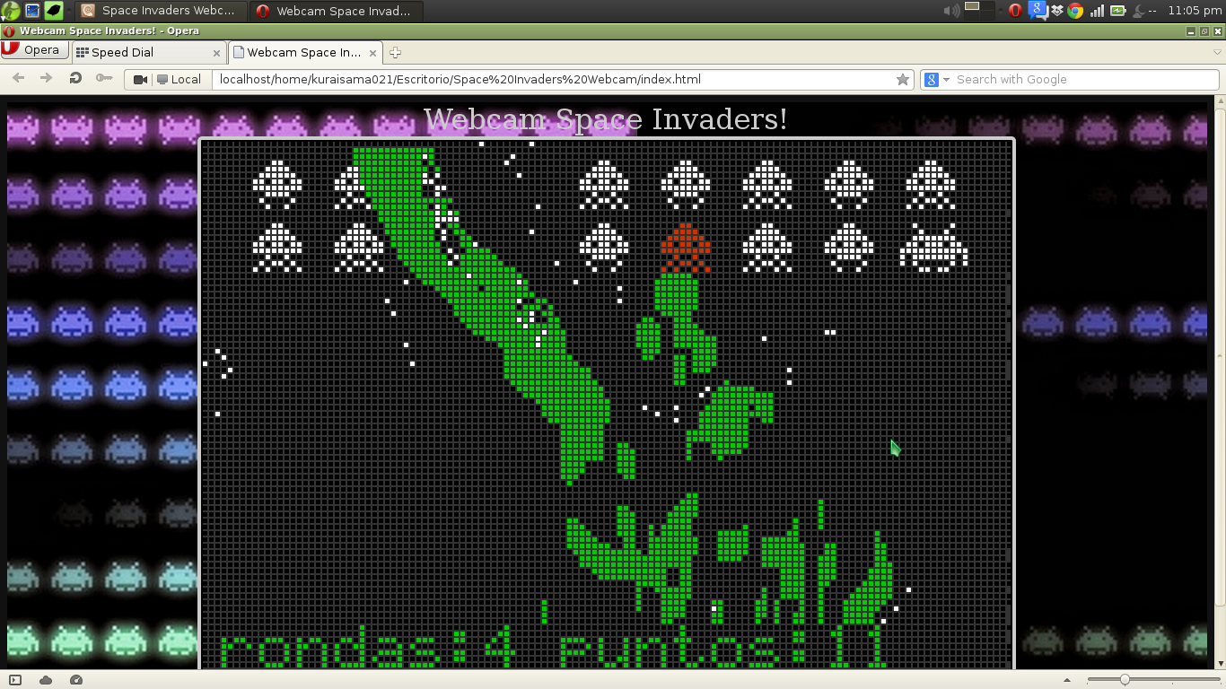 Download web tool or web app Webcam Space Invaders