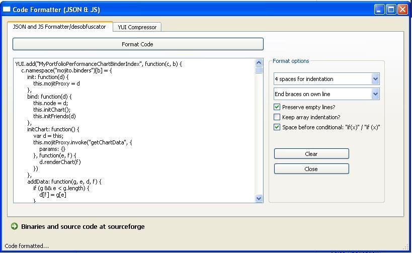 Download web tool or web app Web code format tool