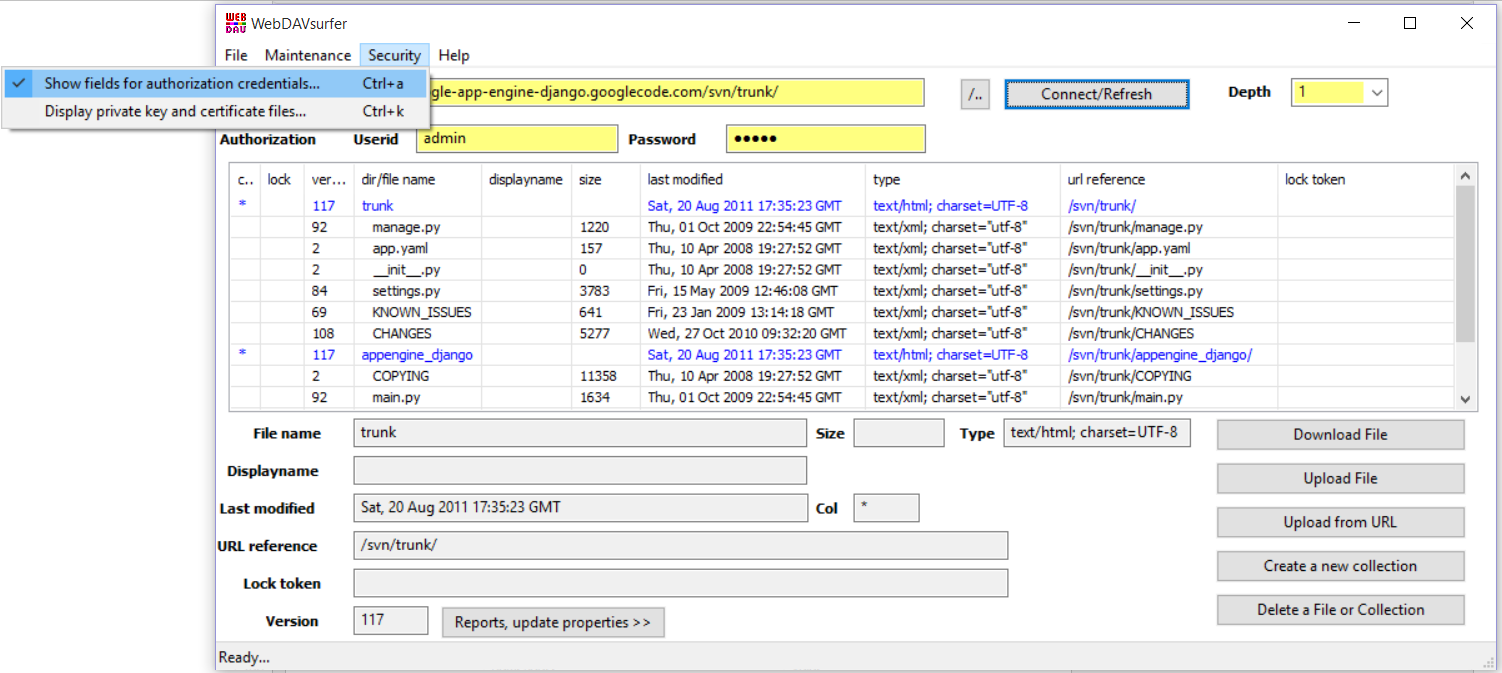 Download web tool or web app WebDAVSurfer