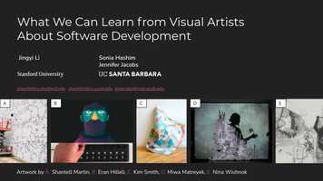 Free download What We Can Learn from Visual Artists About Software Development (CHI 21) video and edit with RedcoolMedia movie maker MovieStudio video editor online and AudioStudio audio editor onlin