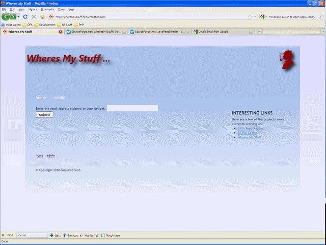 Download web tool or web app WheresMyStuff