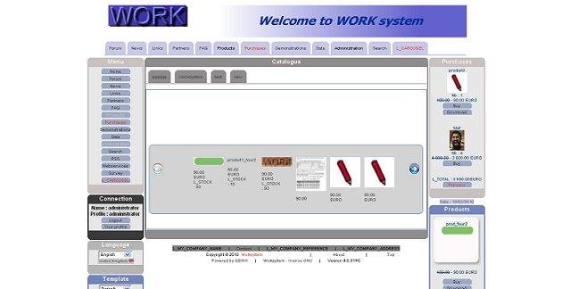 Download web tool or web app WORK system CMS e-commerce