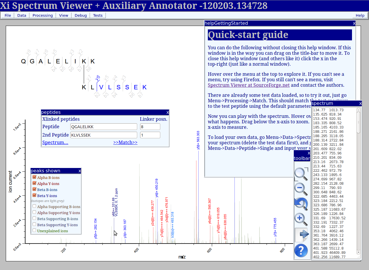 Download web tool or web app Xi Spectrum Viewer