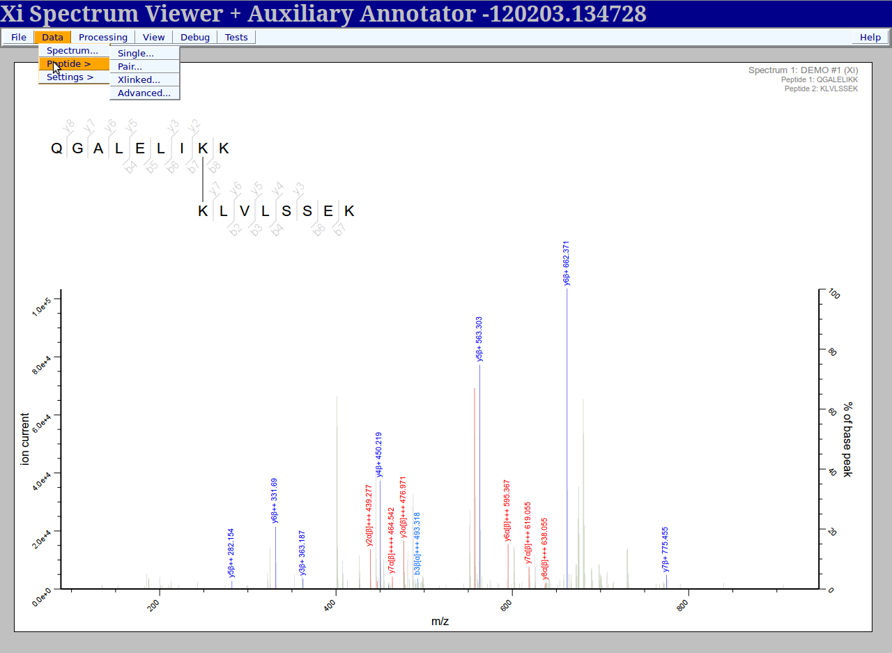 Download web tool or web app Xi Spectrum Viewer