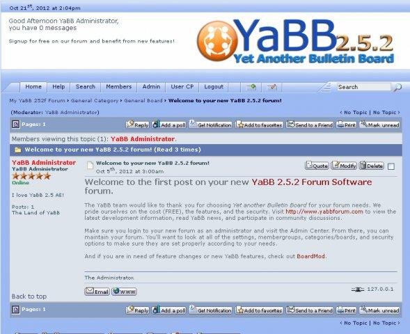 Download web tool or web app Yet another Bulletin Board (YaBB)