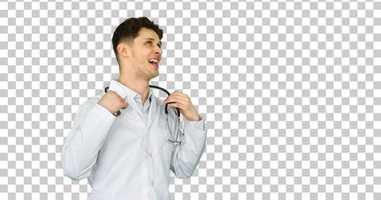 Free download Young Doctor Wearing Lab Coat Dancing, Alpha Channel | Stock Footage - Envato elements video and edit with RedcoolMedia movie maker MovieStudio video editor online and AudioStudio audio editor onlin