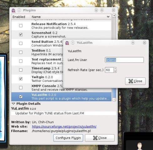 Download web tool or web app Yu Last.fm Pidgin tune status plugin
