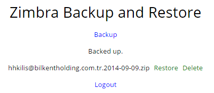 Download web tool or web app Zimbra Backup and Restore